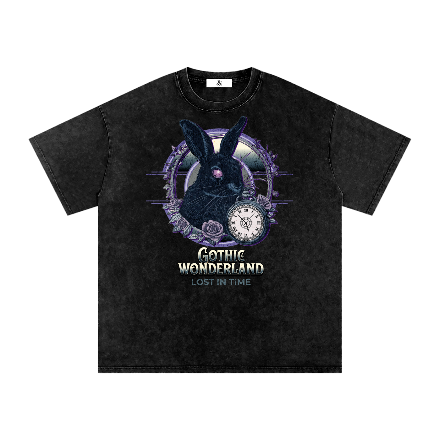 gothic tshirt,gothic streetwear graphic tee,vintage washed shirt,dark aesthetic clothing,rabbit graphic tee,gothic streetwear,alternative fashion shirt,grunge aesthetic tee,anime gothic style shirt,unisex oversized tshirt