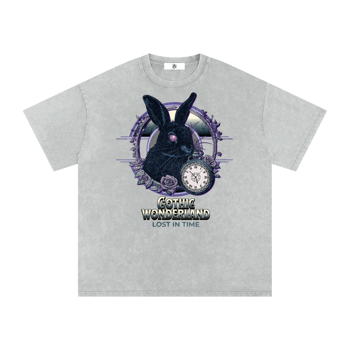 gothic tshirt,gothic streetwear graphic tee,vintage washed shirt,dark aesthetic clothing,rabbit graphic tee,gothic streetwear,alternative fashion shirt,grunge aesthetic tee,anime gothic style shirt,unisex oversized tshirt
